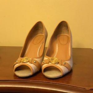 Tommy Hilfiger Beige and tan wedges